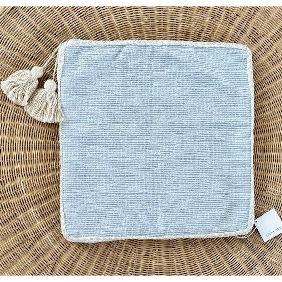 NEW Serena & Lily Ridgeline Pillow Cover (20” SQ)-Sky Blue/Ivory - Picture 1 of 2